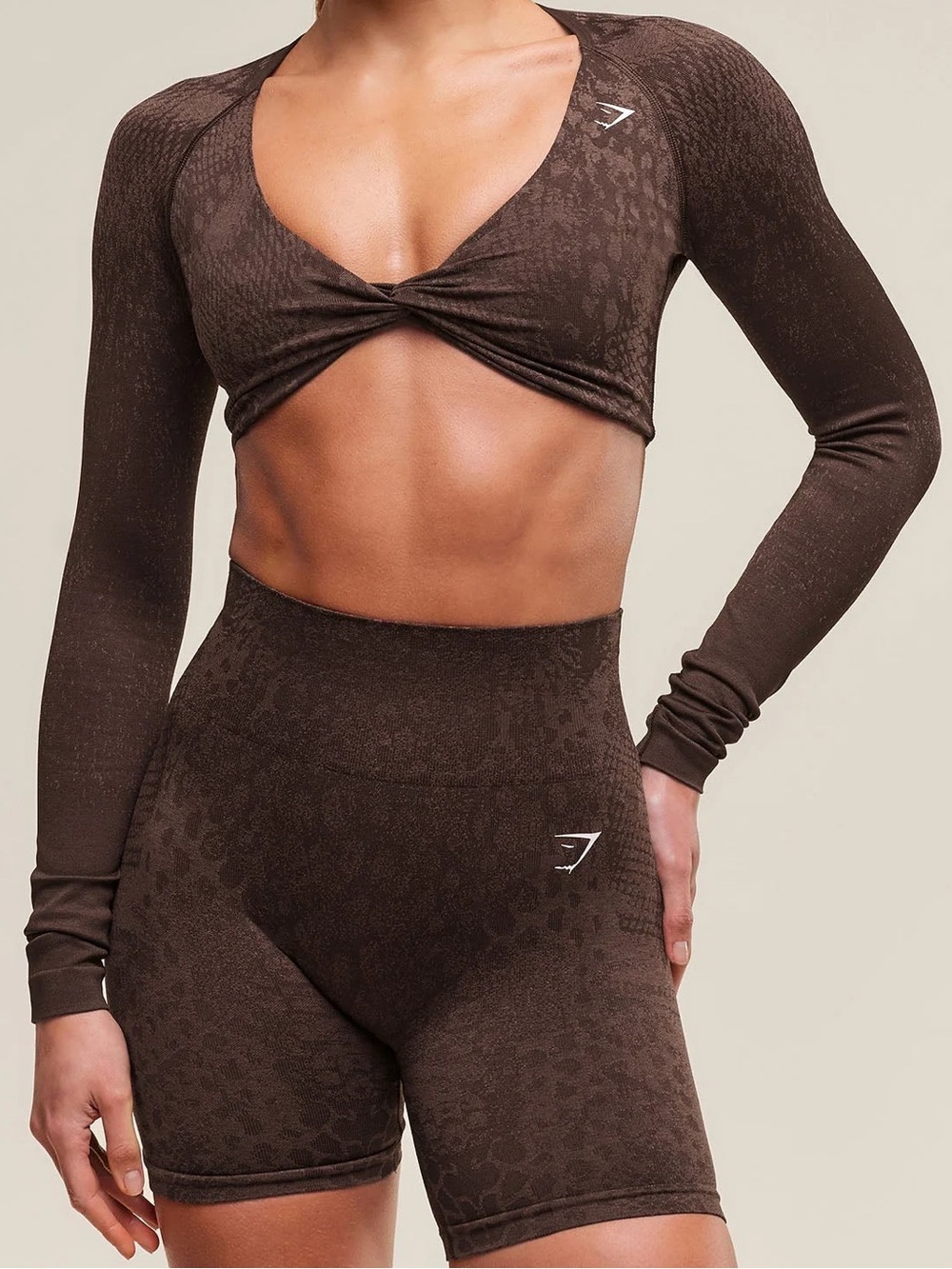 Gymshark brown adapt animal x Whitney set